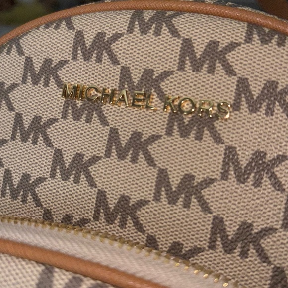 Michael Kors Beige and Gold Logo Backpack - Picture 5 of 7